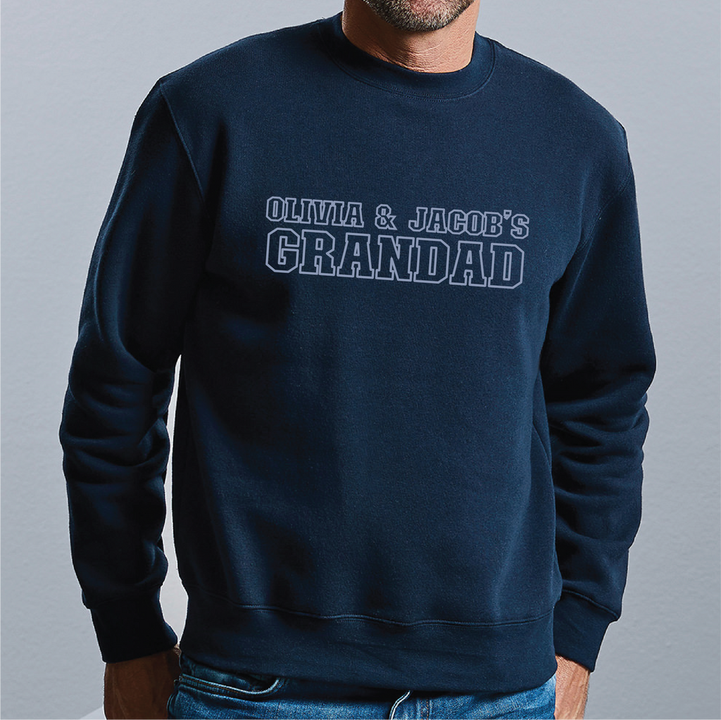 Personalised Varsity Kids Grandad Jumper