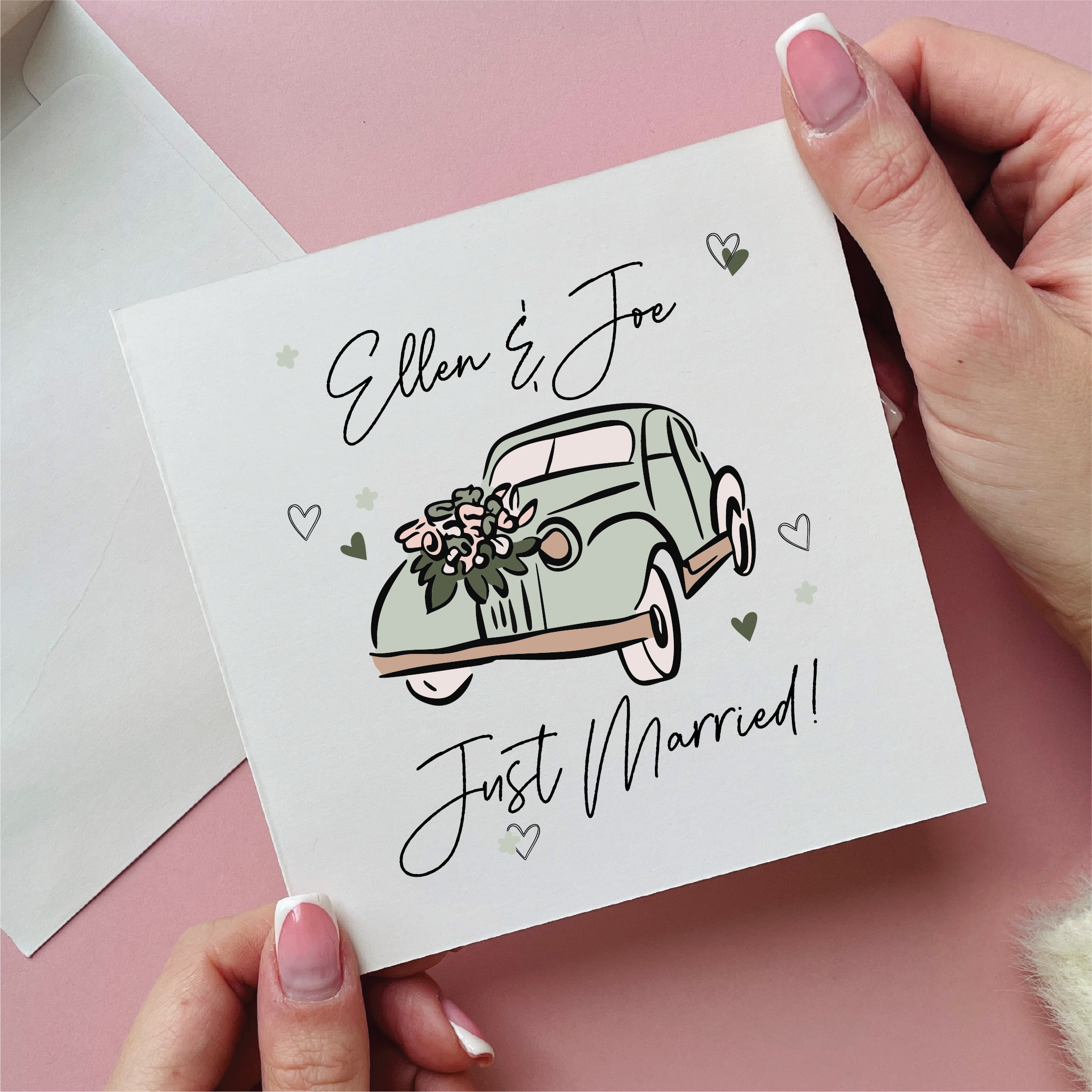 Wedding Car Just Married Wedding Card