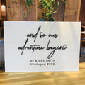 And So Our Adventure Begins Personalised Wooden Wedding Sign