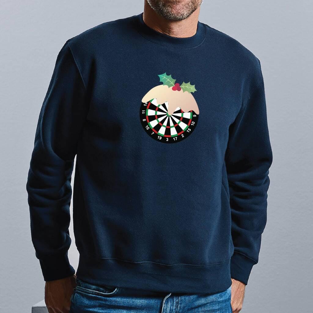 Personalised Christmas Pudding Darts Jumper