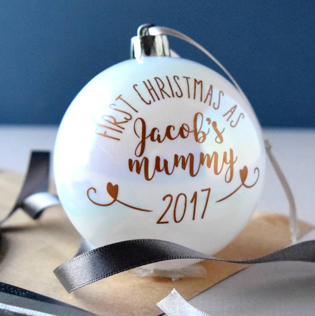 Personalised Copper First Christmas Bauble