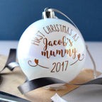 Personalised Copper First Christmas Bauble