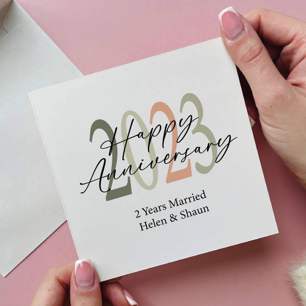 Personalised 2nd Anniversary Year Card