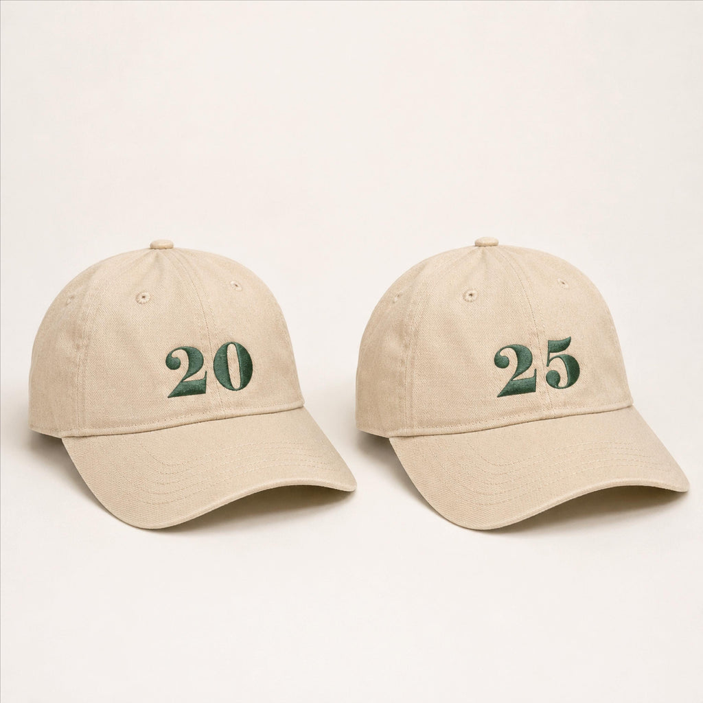 Personalised Anniversary Spilt Year Matching Caps For Couple