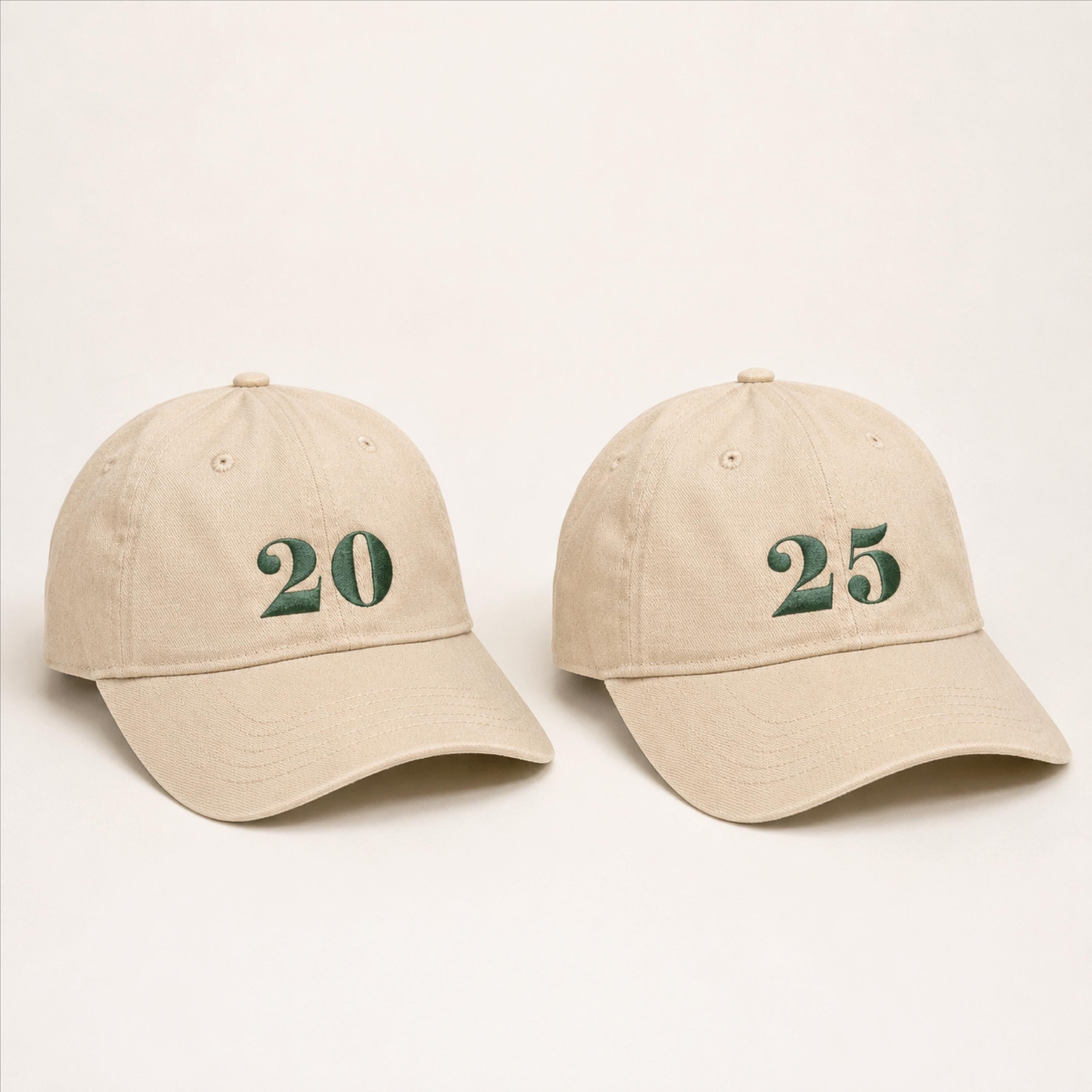 Personalised Anniversary Spilt Year Matching Caps For Couple