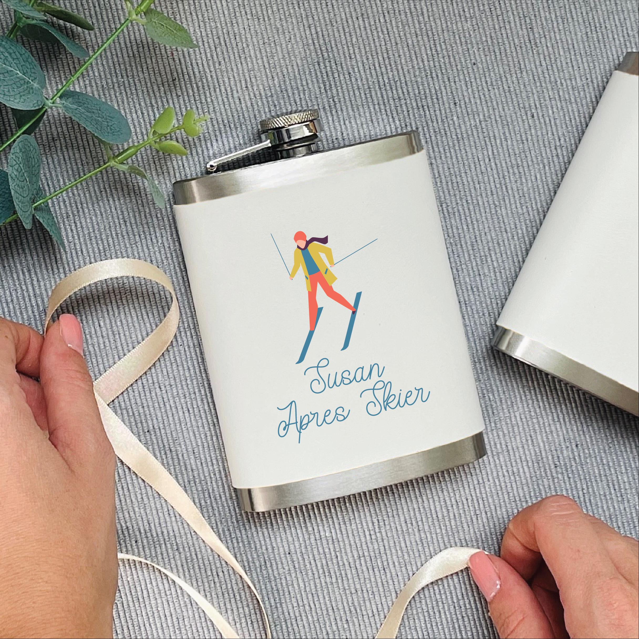 Personalised Apres Skier Hip Flask