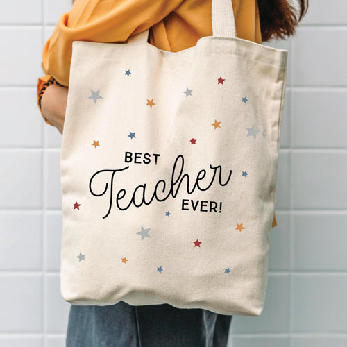 Best Teacher Ever Star Tote Bag
