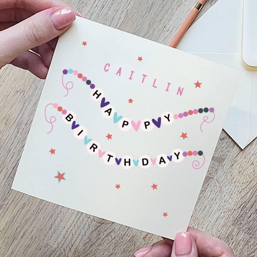Swiftie Friendship Bracelet Happy Birthday Card