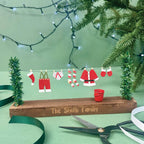 Personalised Santa's Washing Line Wooden Block
