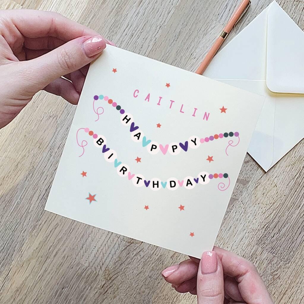 Swiftie Friendship Bracelet Happy Birthday Card