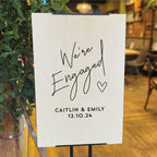 We're Engaged Wooden Engagement Party Sign