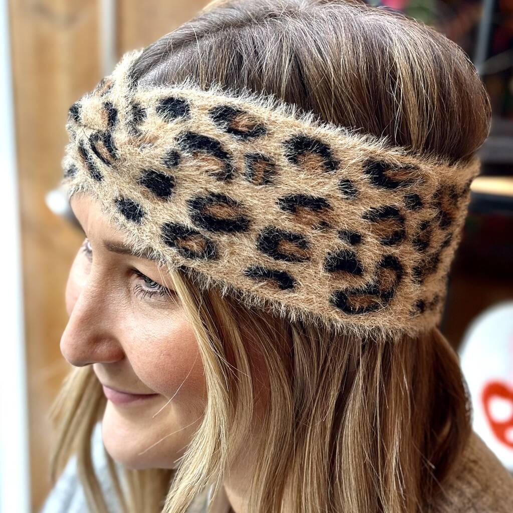 Cosy Leopard Print Winter Headband