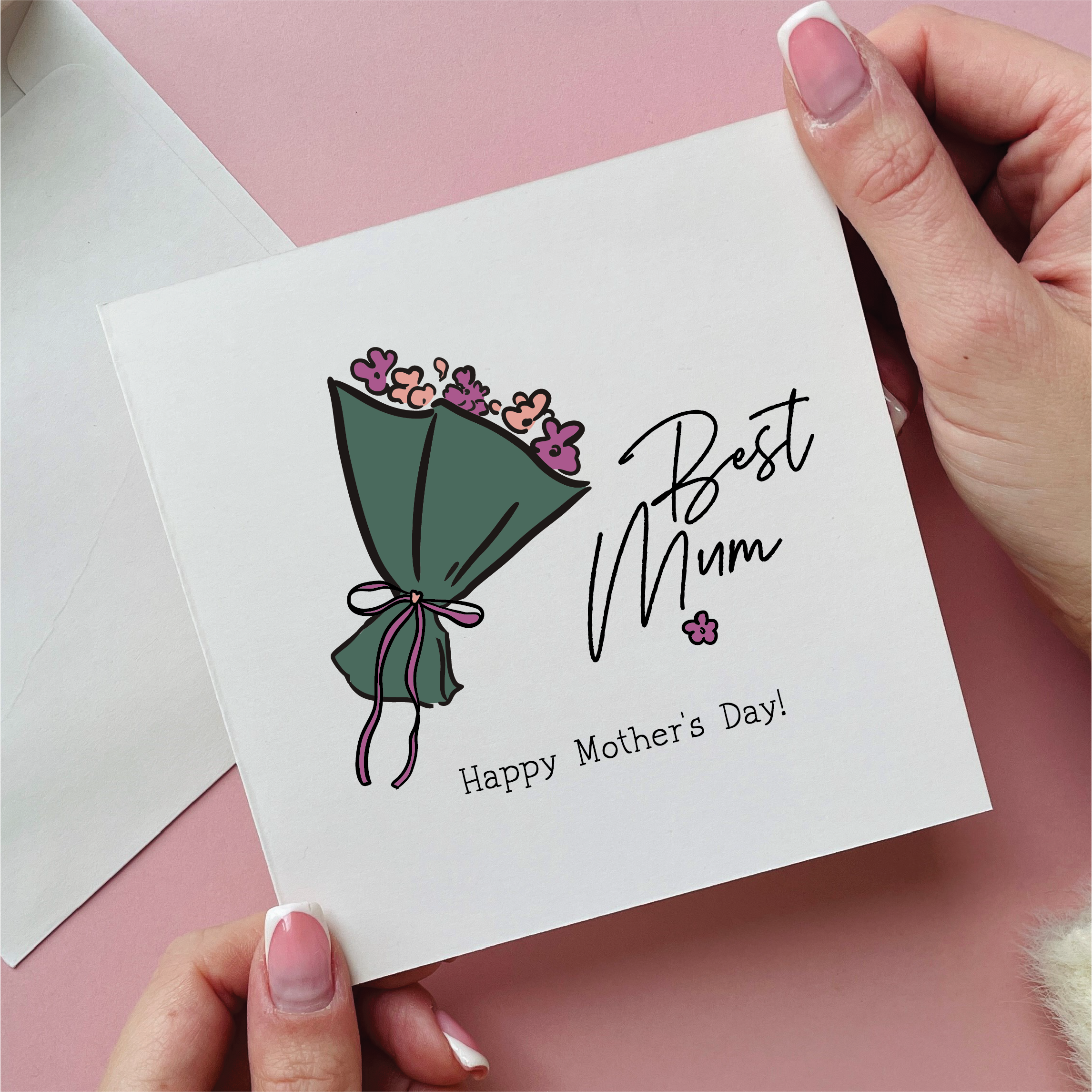 Bunch Of Flowers Best Mum Mother's Day Card