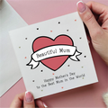 Beautiful Mum Red Heart Card