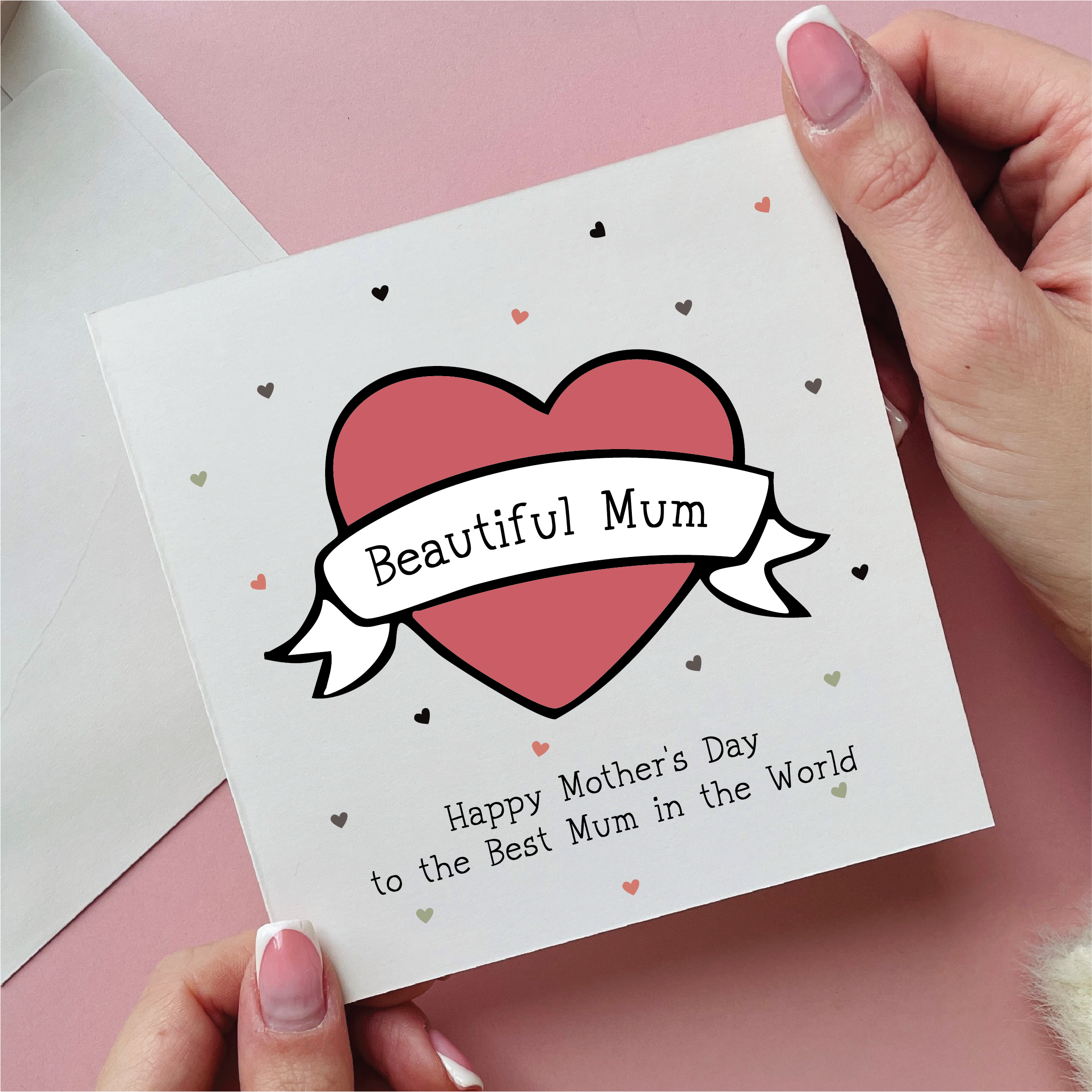 Beautiful Mum Red Heart Card