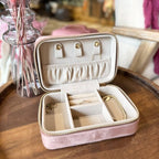 Personalised Velvet Initial Travel Jewellery Box