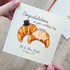 Personalised Croissant Wedding Card