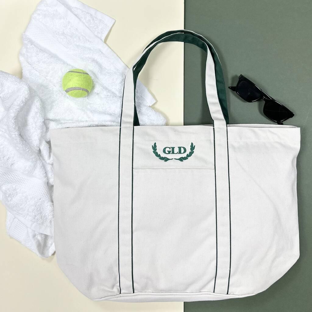 Personalised Laurel Leaf Courtside Tote Bag
