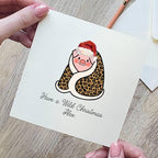Leopard Print Pigs In Blankets Christmas Card