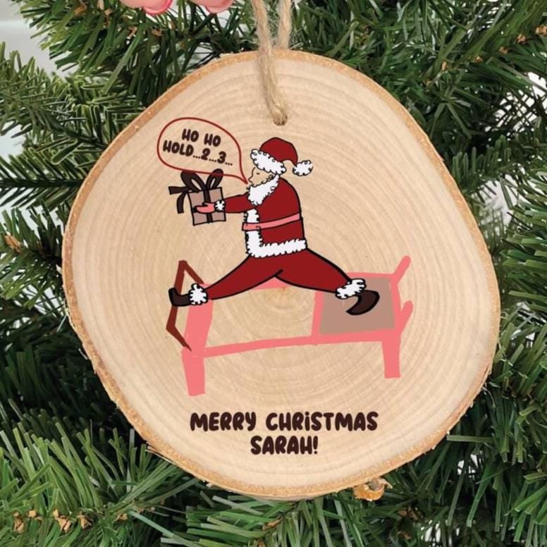 Personalised Santa Reformer Pilates Christmas Bauble