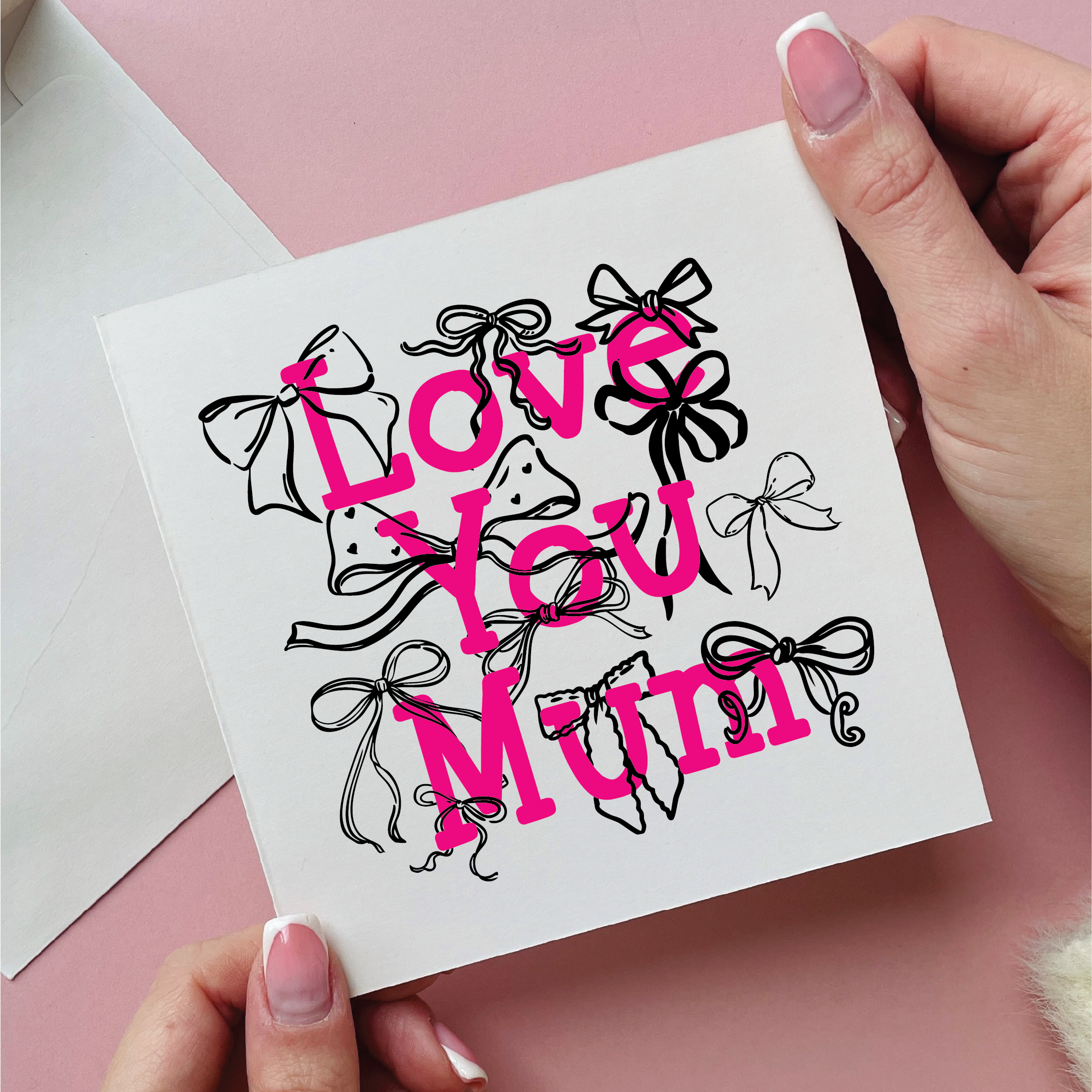 Bows Love You Mum Card