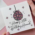 Disco Ball Personalised 50th Birthday Card