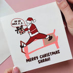 Personalised Santa Reformer Pilates Ho Ho Hold Christmas Card