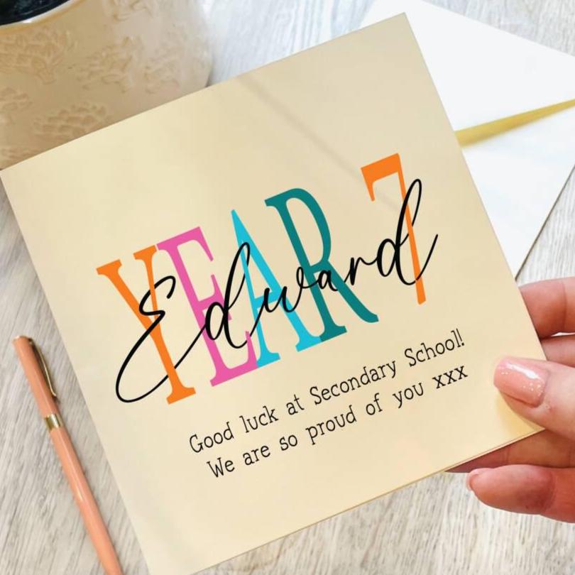 Personalised Year Seven Secondary School Good Luck Card