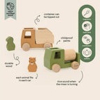Personalised Construction Cars Wooden Gift Set For Baby