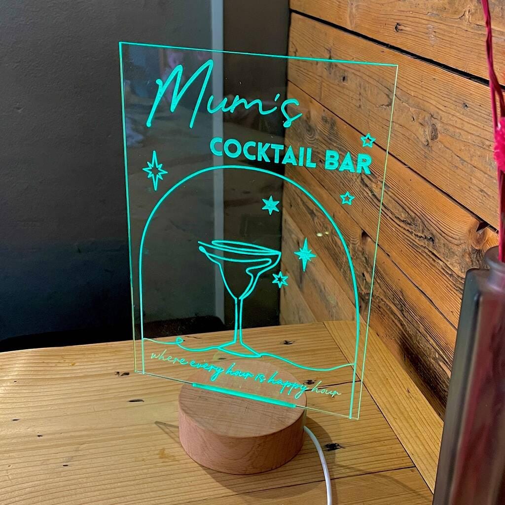 Personalised Light Up Cocktail Sign