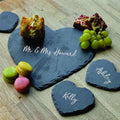 Personalised Mr And Mrs Heart Platter And Coasters