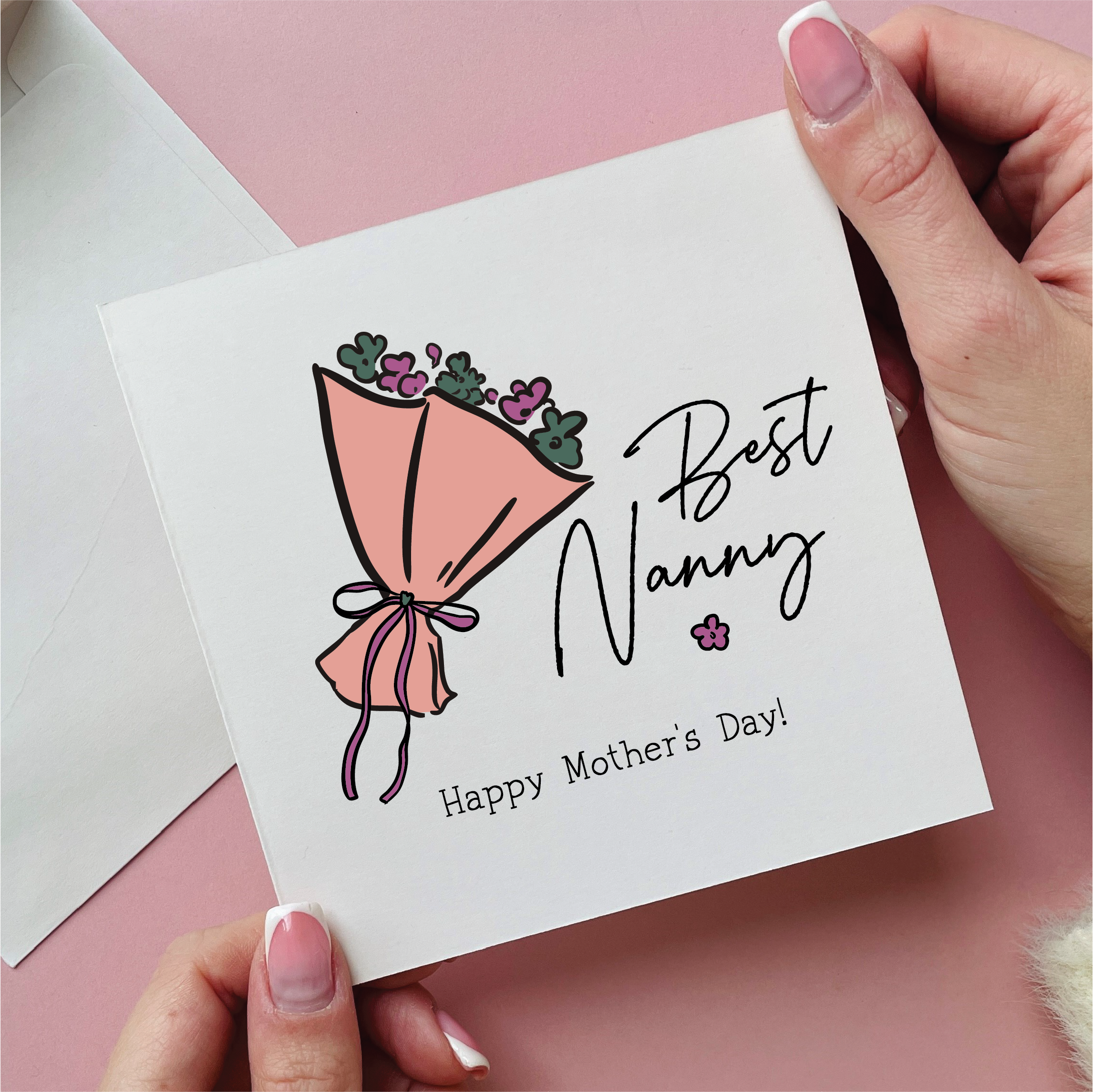 Bunch Of Flowers Best Nanny Mother's Day Card