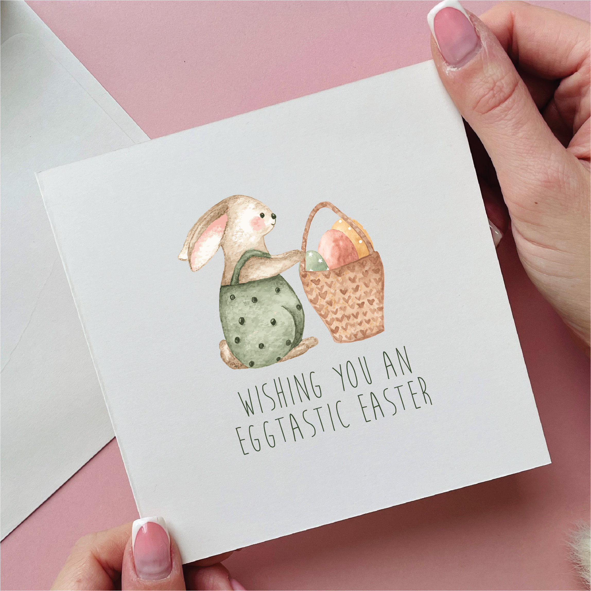Bunny with Egg Eggtastic Easter Card