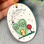 Personalised First Christmas New Home Oval Decoration