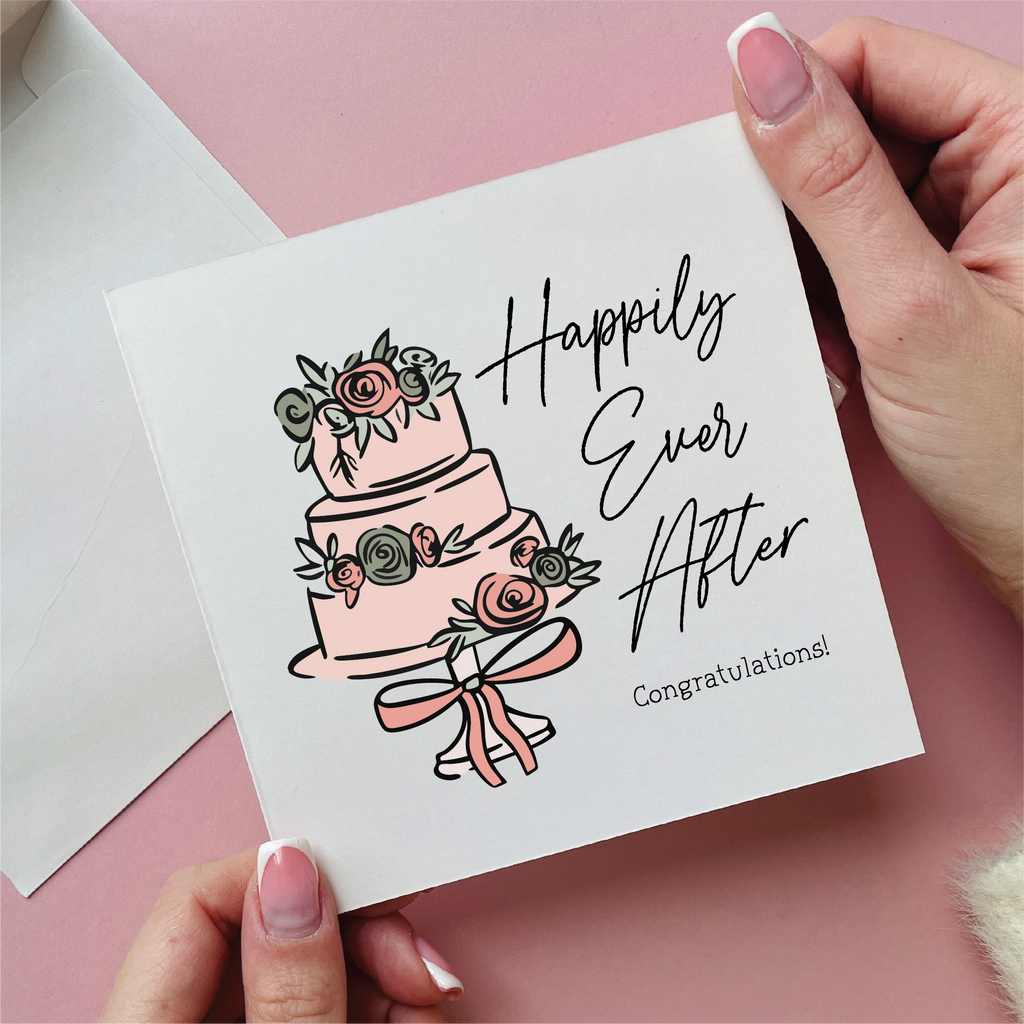 Wedding Cake Happily Ever After Wedding Card