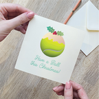 Tennis Christmas Pudding Christmas Card
