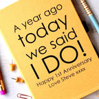 Personalised First Anniversary Paper Notebook