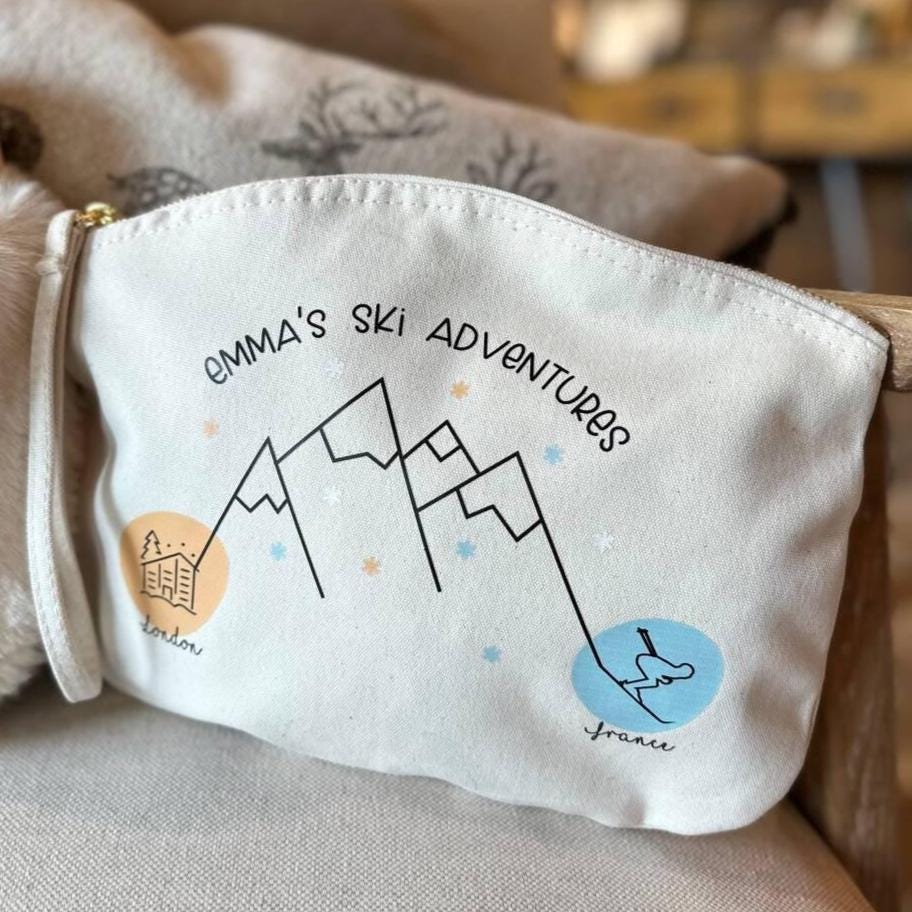 Personalised Skiing Destination Pouch