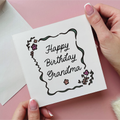 Happy Birthday Grandma Flower Border Card