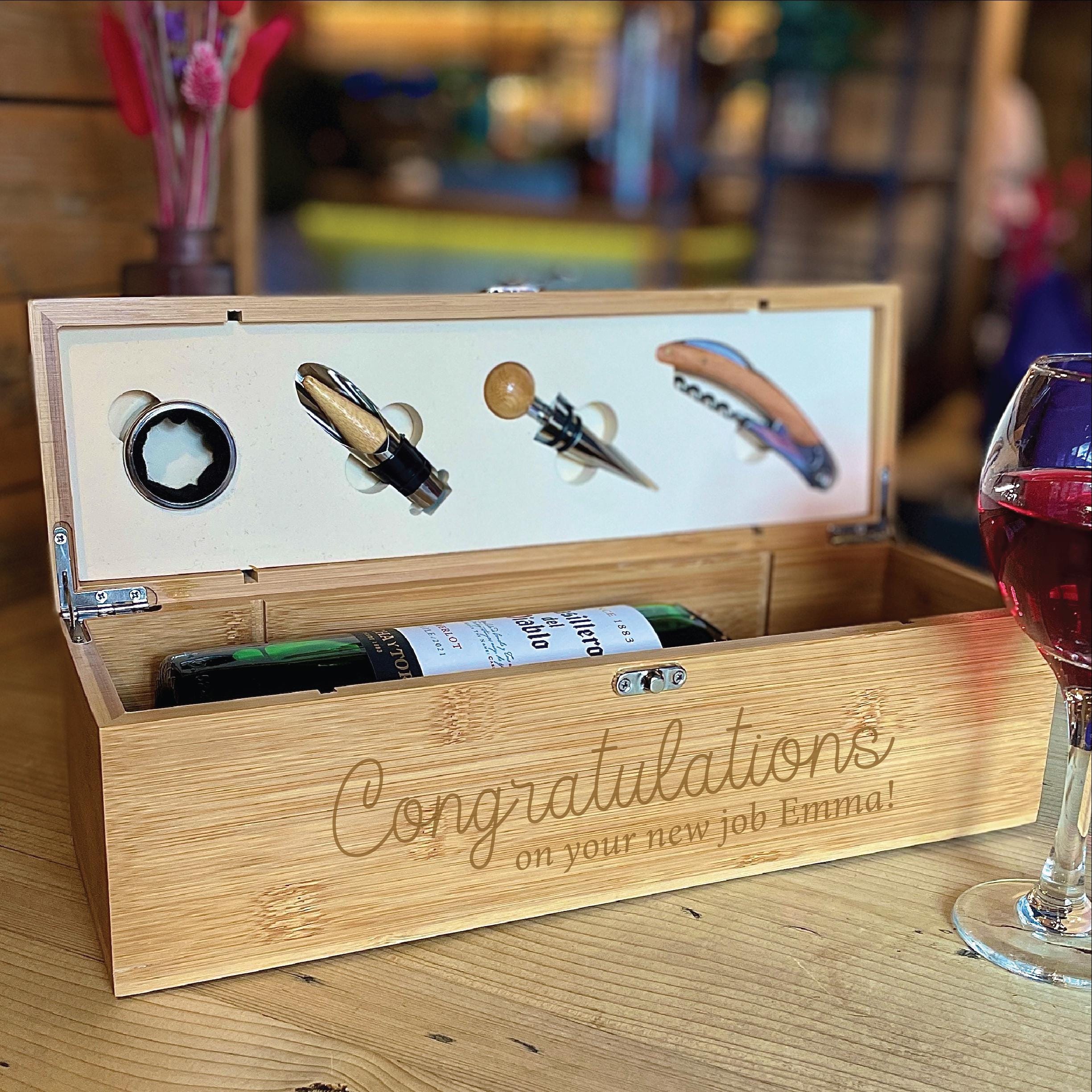 Personalised New Job Wine Bottle Gift Set
