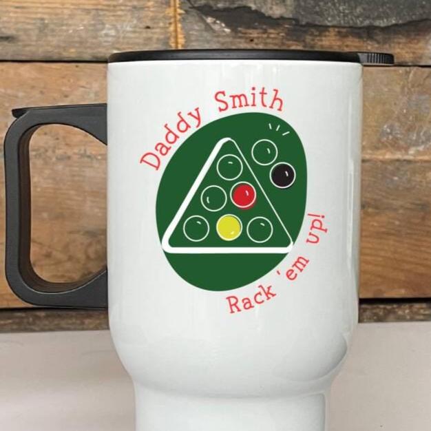 Personalised Snooker Or Pool Dad Travel Mug