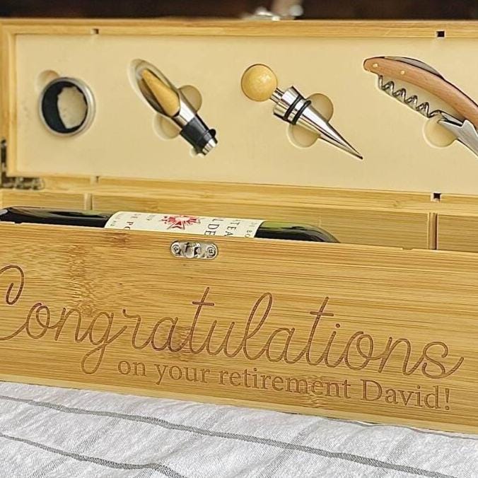 Congratulations Retirement Wine Bottle Gift Set