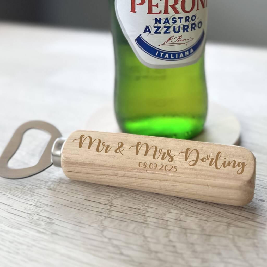 Personalised Wedding Wooden Bottle Opener