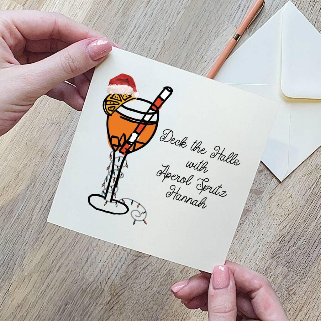 Personalised Aperol Spritz Christmas Card