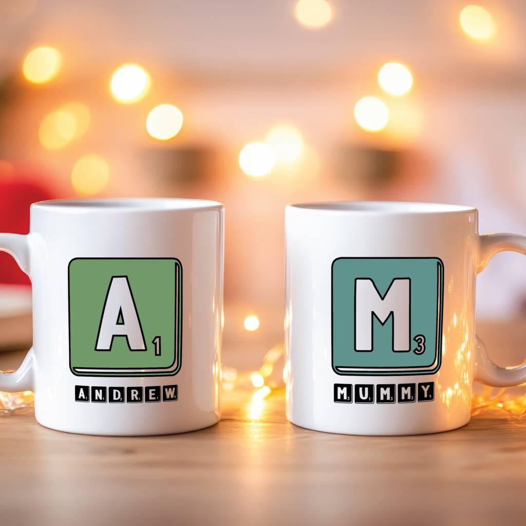 Personalised Scrabble Style Initial Mug