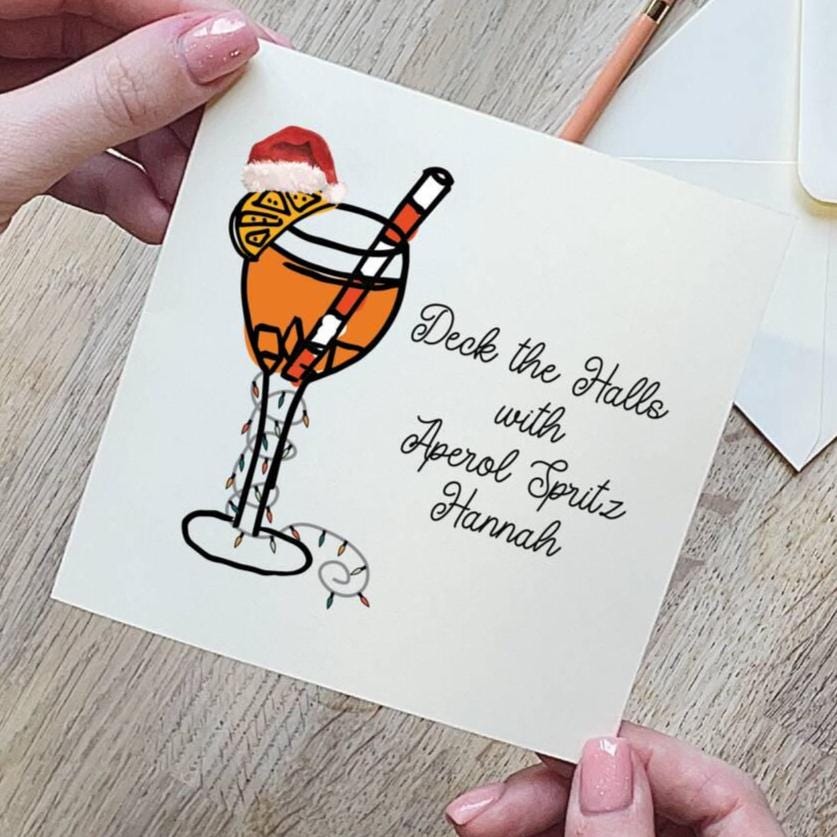 Personalised Aperol Spritz Christmas Card