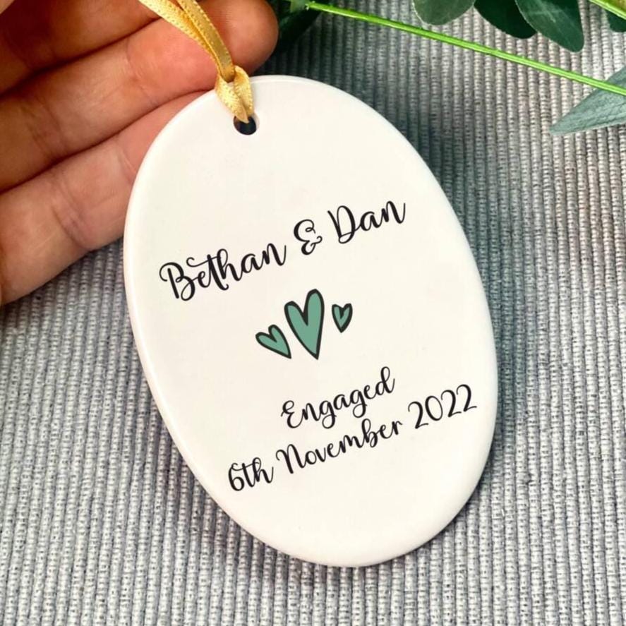 Personalised Engagement Ceramic Decoration