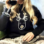 Personalised Leopard Print Rudolph Christmas Jumper