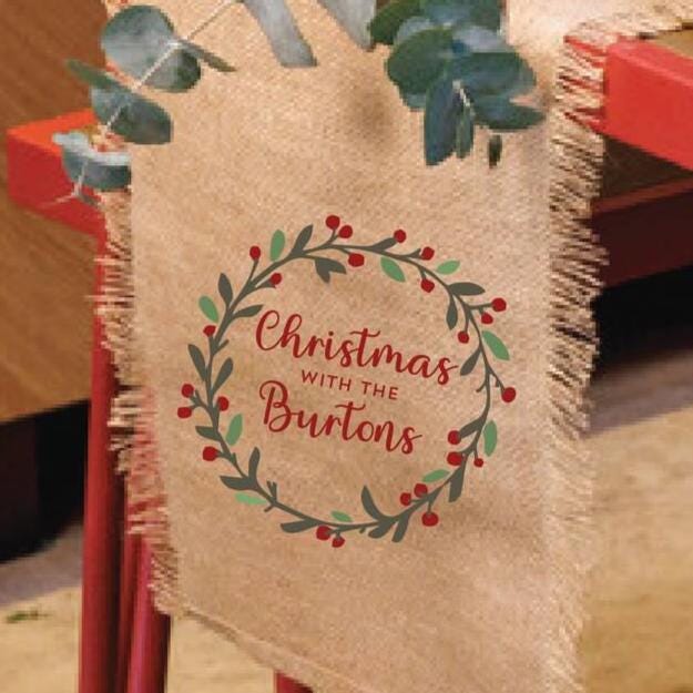 Personalised Jute Christmas Table Runner