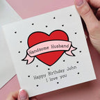 Personalised Tattoo Heart Husband Happy Birthday Card